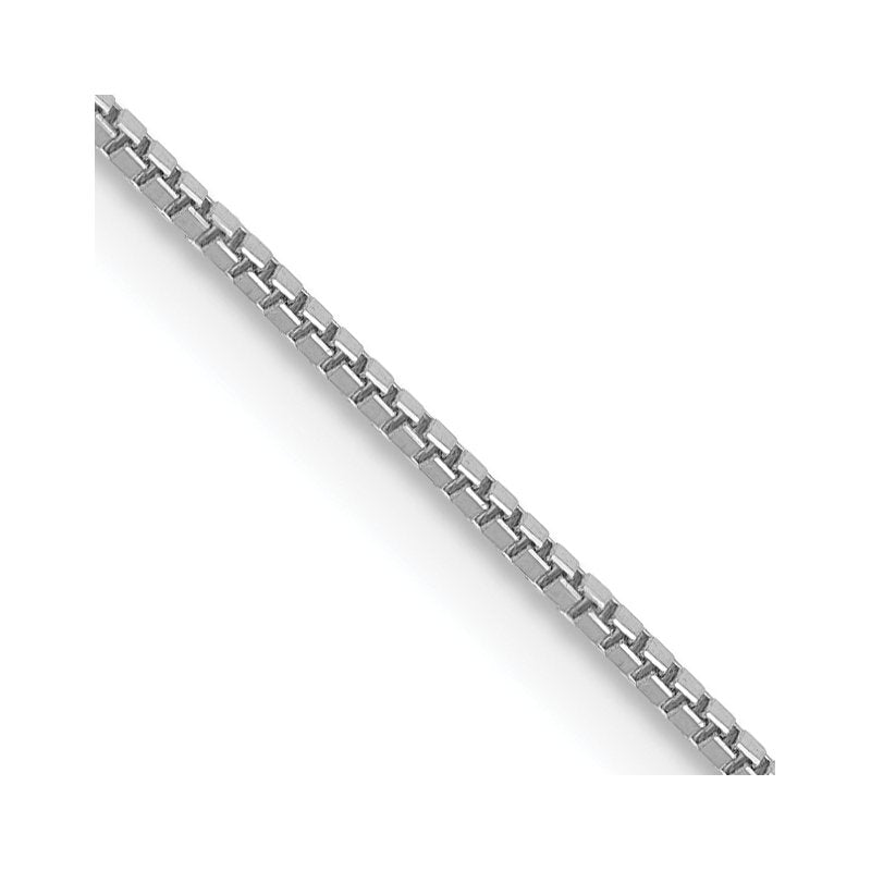 14K White Gold 14 inch .7mm Box with Lobster Clasp Chain