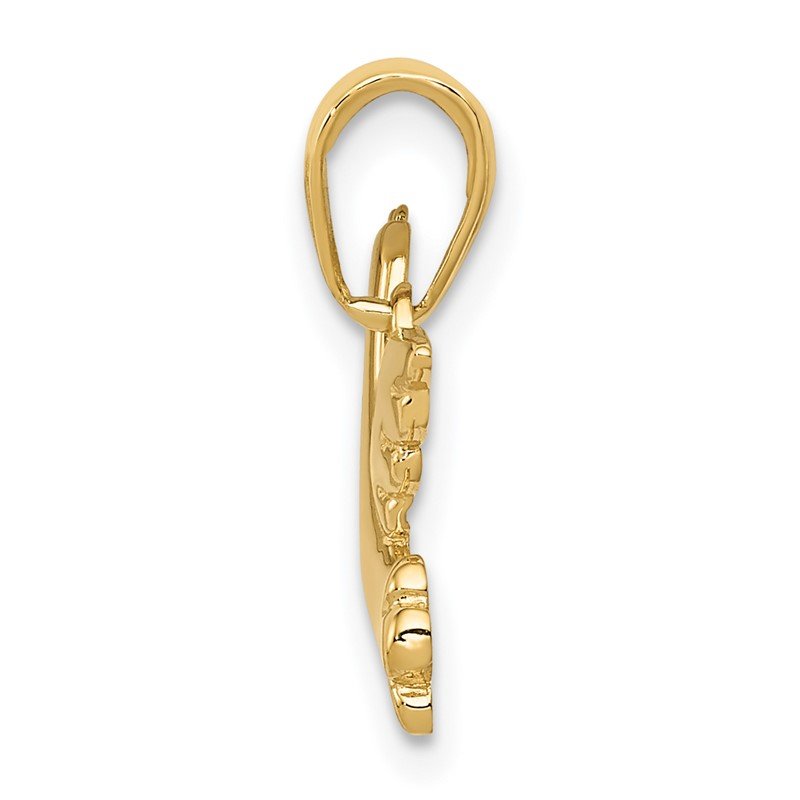 14k Polished Dove with Olive Branch Charm