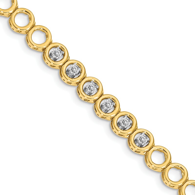 14k Complete 1/2 carat Round A Diamond Circle Add-a-Diamond 7 inch Tennis Bracelet