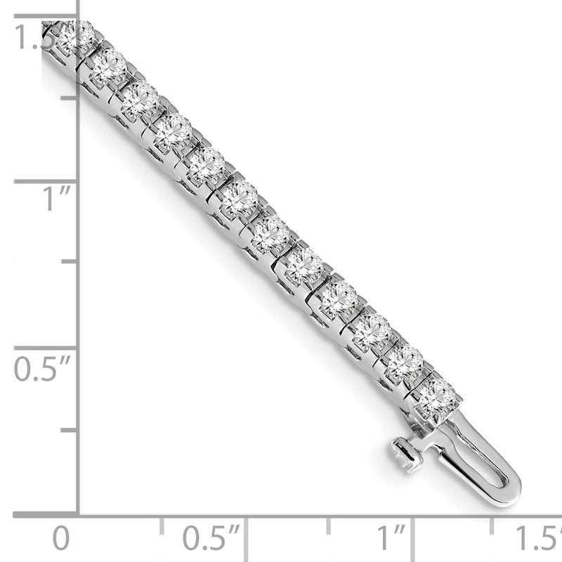 14K White Gold 4 1/10 carat Lab Grown Diamond VS+ F+ Complete Tennis Bracelet
