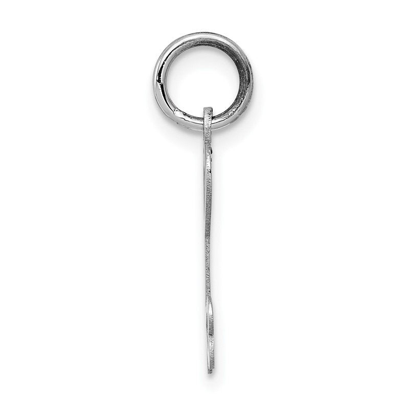 14k White Gold Hearts Key Charm