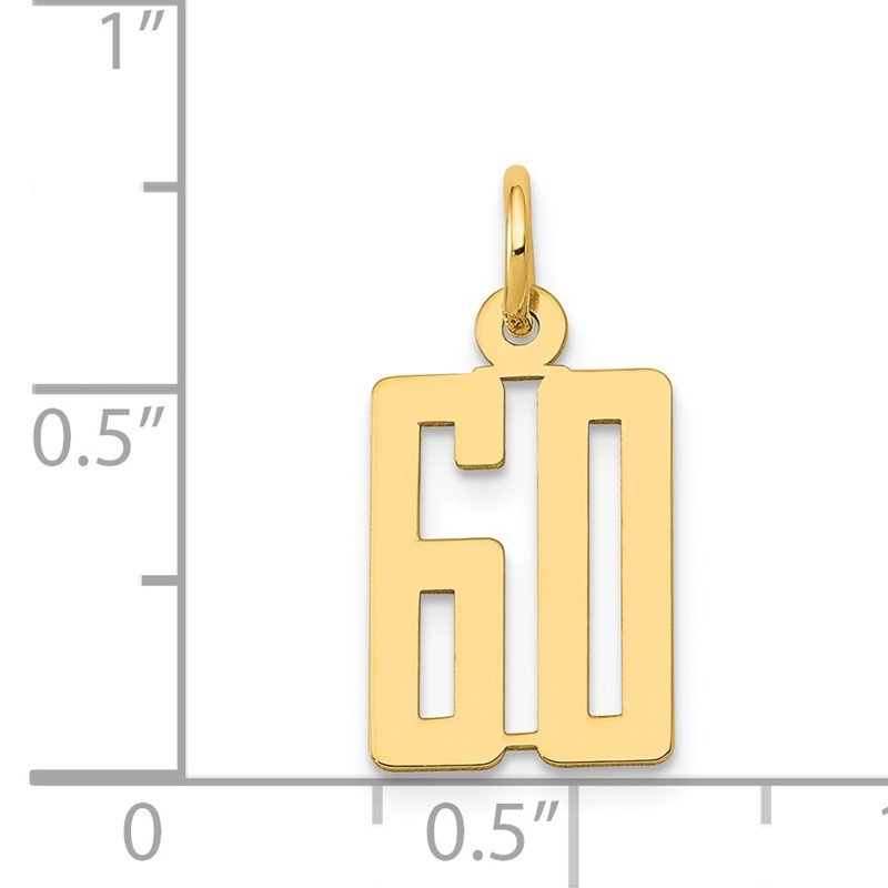 14k Small Elongated Number 60 Charm