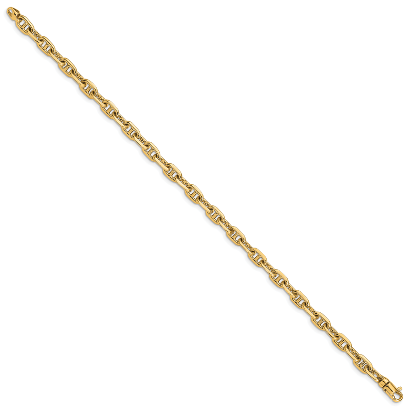 14K 18 inch 5.1mm Hand Polished Fancy Link with Lobster Clasp Chain