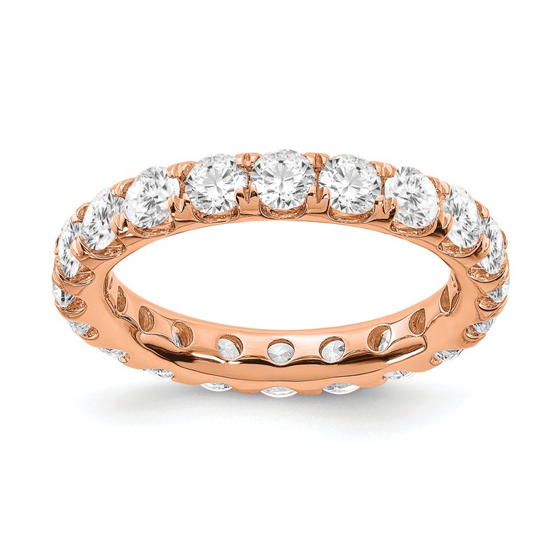 14K Rose Gold 1/2 carat Lab Grown Diamond VS+ F+ Size 4.5 Complete Eternity Band