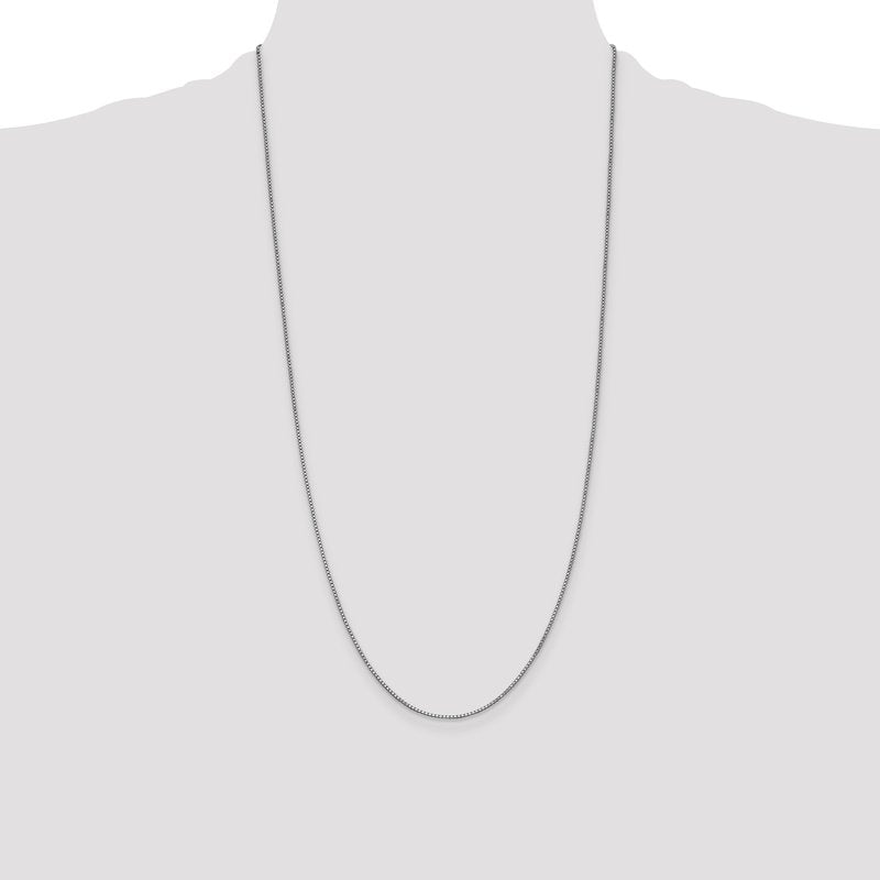 14K White Gold 14 inch 1mm Box with Lobster Clasp Chain