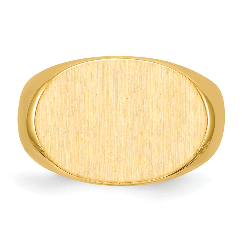 14k 19.0x13.0mm Closed Back Mens Signet Ring