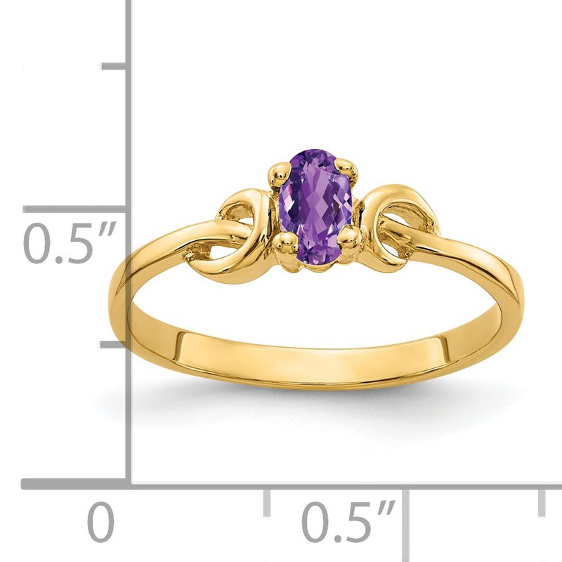 14k 5x3mm Oval Amethyst ring