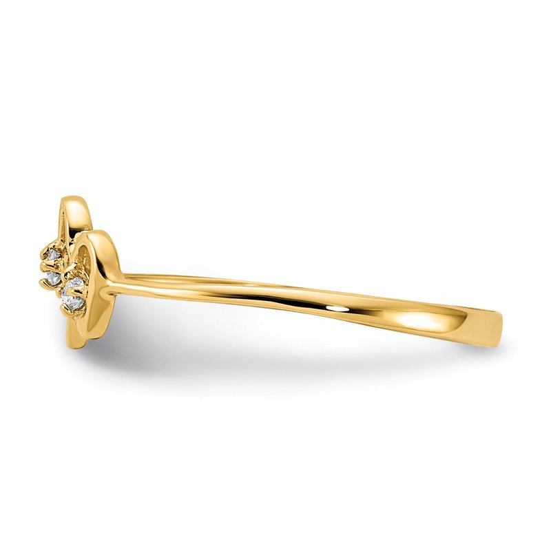14k A Diamond heart ring