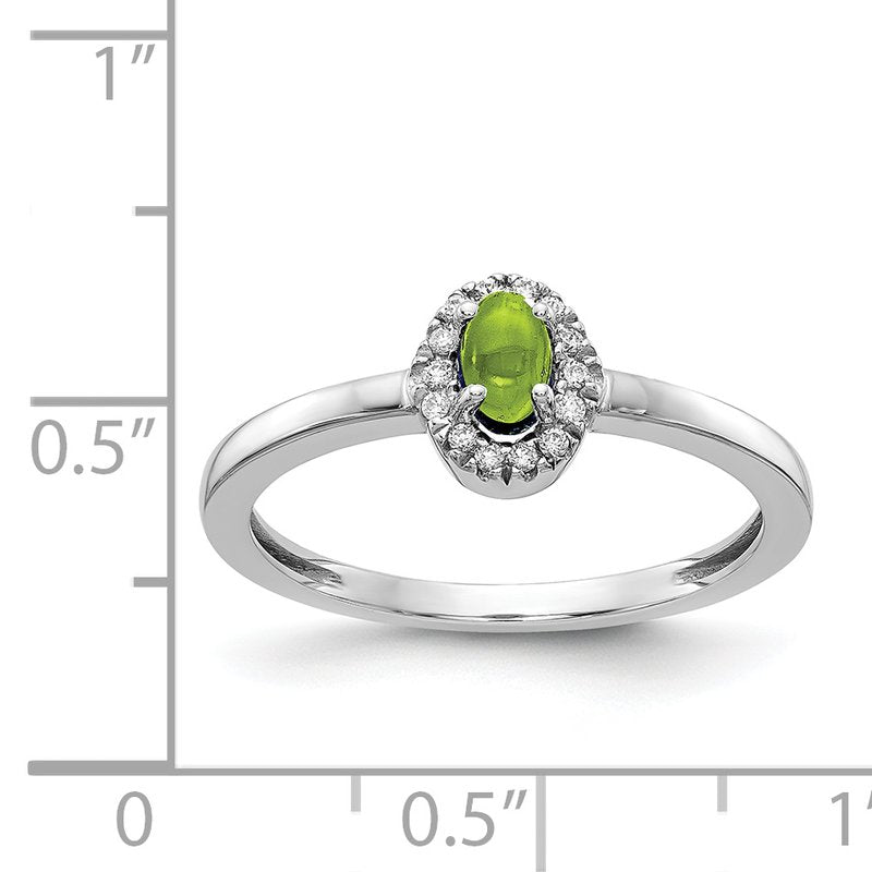 14k White Gold Diamond and Oval Cabochon Aquamarine Ring