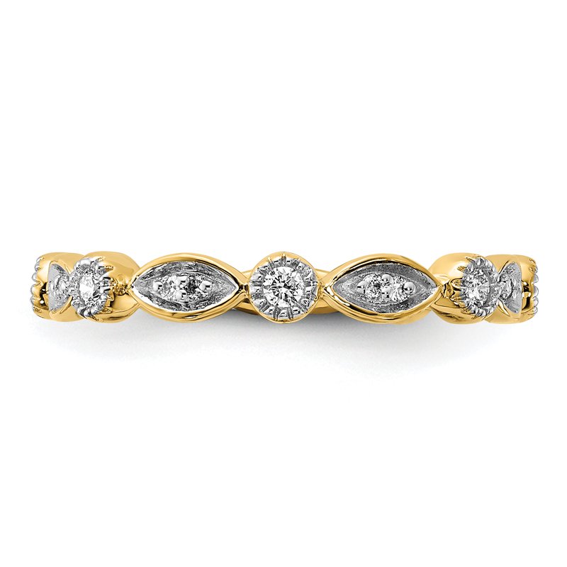 14k Rose Gold Diamond Fancy Band