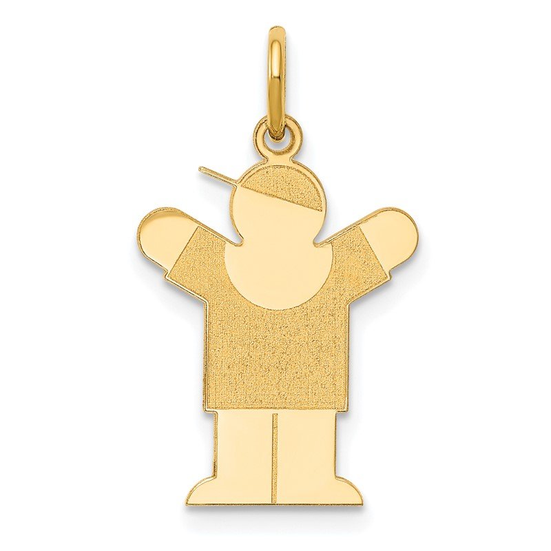 14k The Kids Small Boy with Hat Engravable Love Charm
