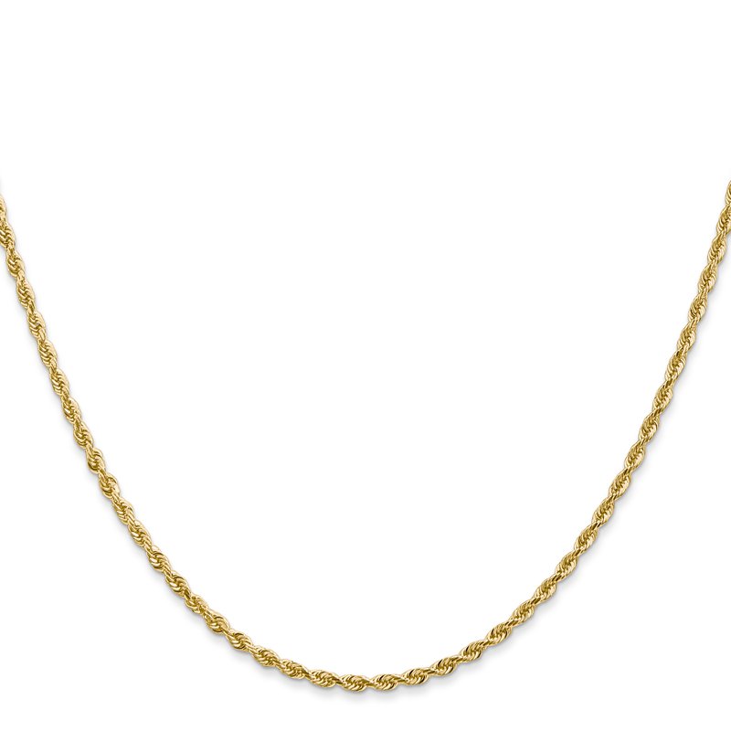 14K 10 Inch 2mm Diamond-cut Quadruple Rope Lobster Clasp Anklet