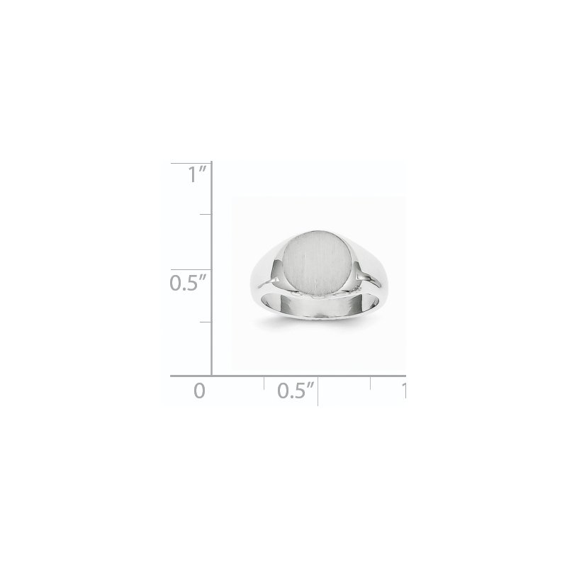 14k White Gold 8.5x8.0mm Closed Back Child's Signet Ring
