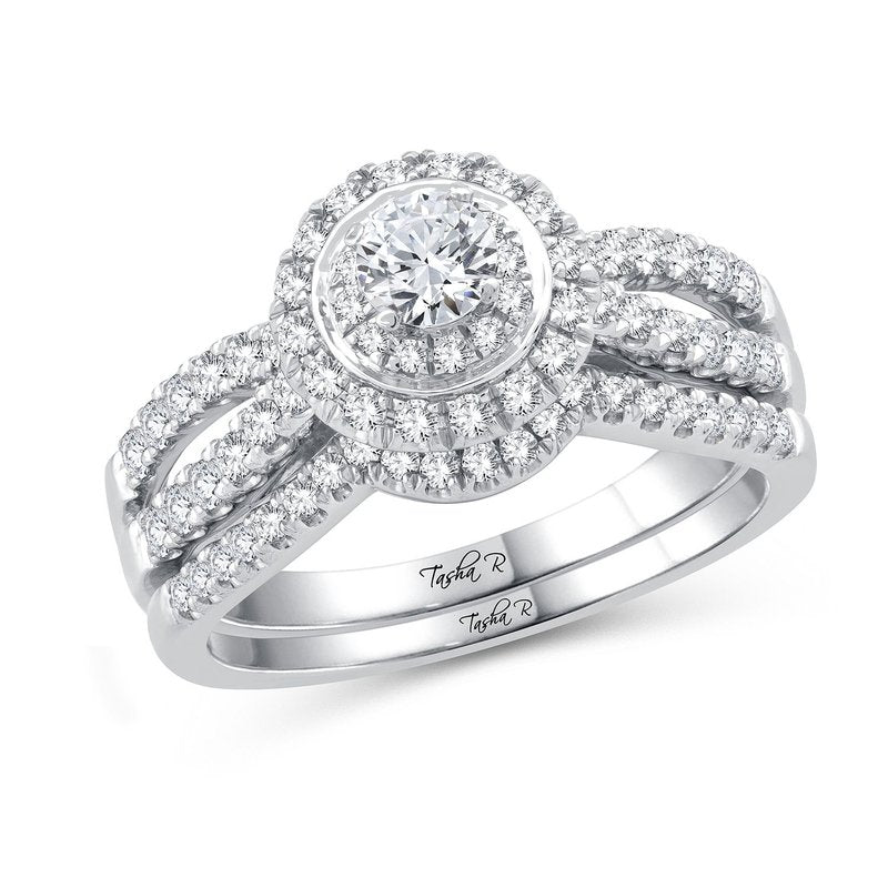 Platinum 1.00Ct Daim  Bridal Ring