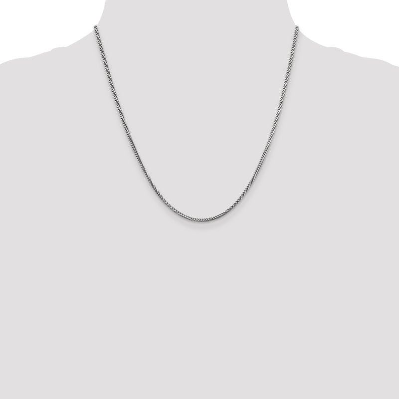 14K White Gold 1.5mm Franco Chain