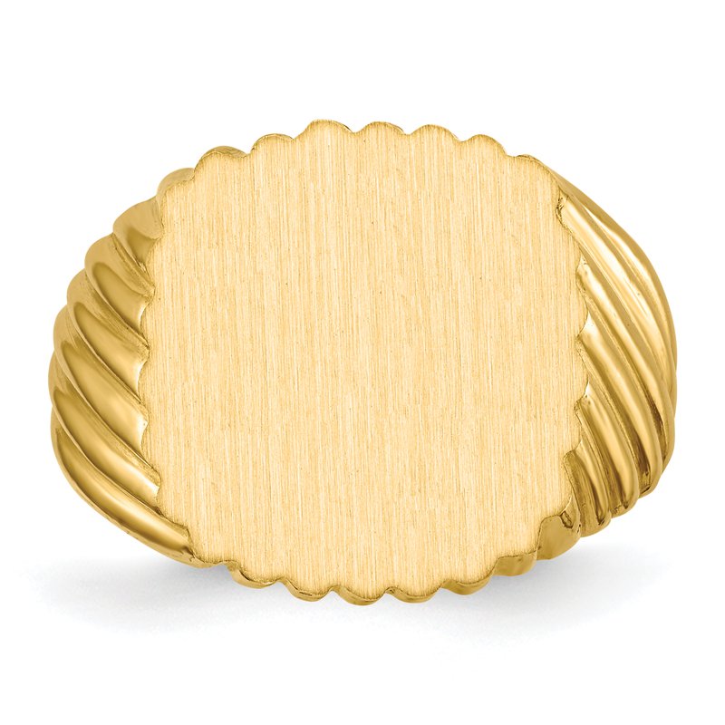 14k 16.5x18.0mm Open Back Mens Signet Ring