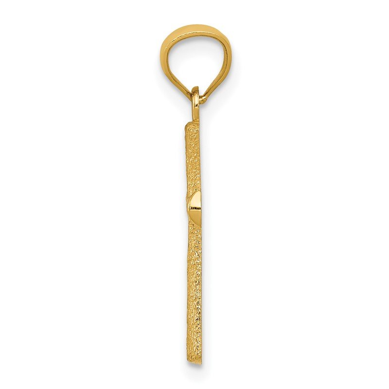 14k Diamond-cut Cross Pendant