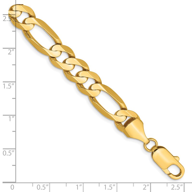 14K 22 inch 8.75mm Concave Open Figaro with Lobster Clasp Chain