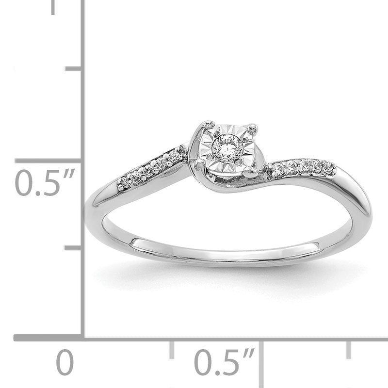14k White Gold Diamond Bypass Ring