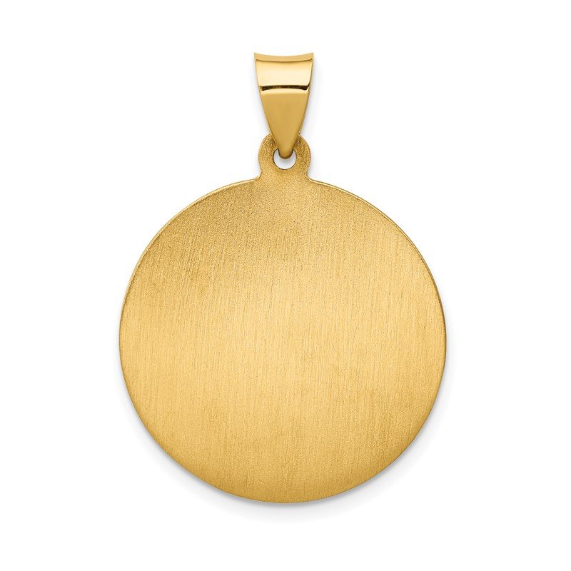 14k Polished and Satin Hollow Large Saint Anthony Medal Pendant