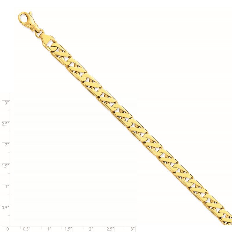 14K 20 inch 7.9mm Hand Polished Fancy Link with Fancy Lobster Clasp Chain