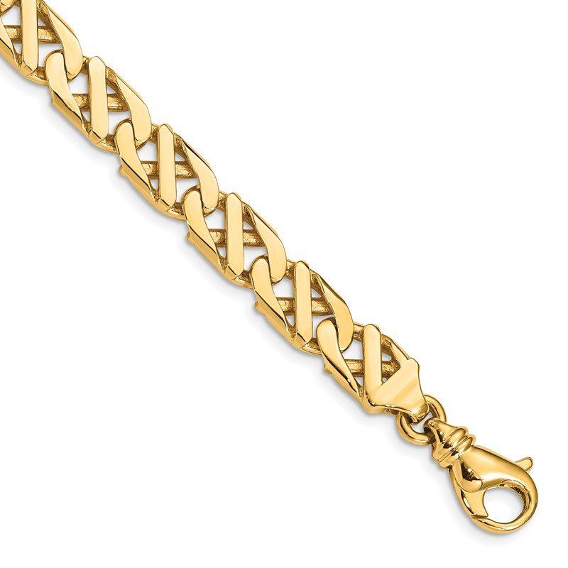 14K 20 inch 7.9mm Hand Polished Fancy Link with Fancy Lobster Clasp Chain