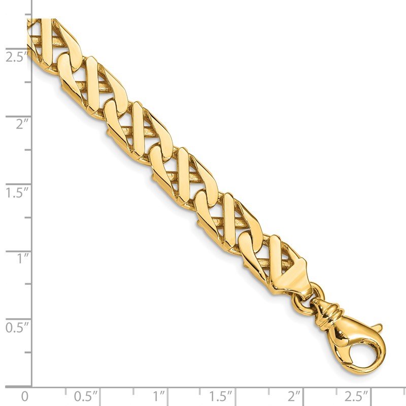 14K 20 inch 7.9mm Hand Polished Fancy Link with Fancy Lobster Clasp Chain