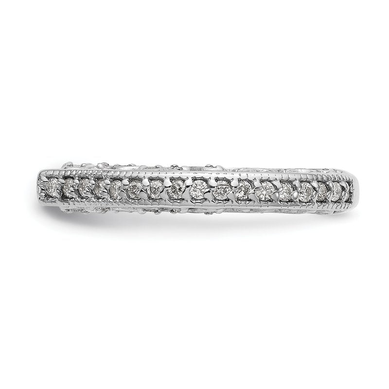 14K White Gold 1/2 carat Lab Grown Diamond VS/SI  D E F  Semi Mount Peg Set Ring