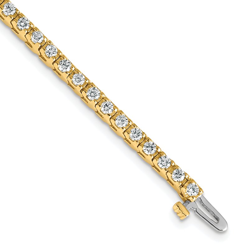 14k Complete 2.18 carat Round AA Diamond 4-prong 7 inch Tennis Bracelet
