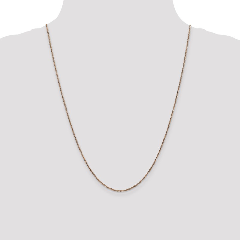 14K Rose Gold 10 inch  1.7mm Ropa with Lobster Clasp Anklet
