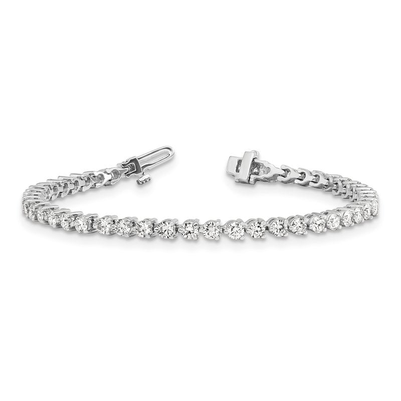 14K White Gold 4 3/4 carat Lab Grown Diamond VS+ F+ Complete Tennis Bracelet