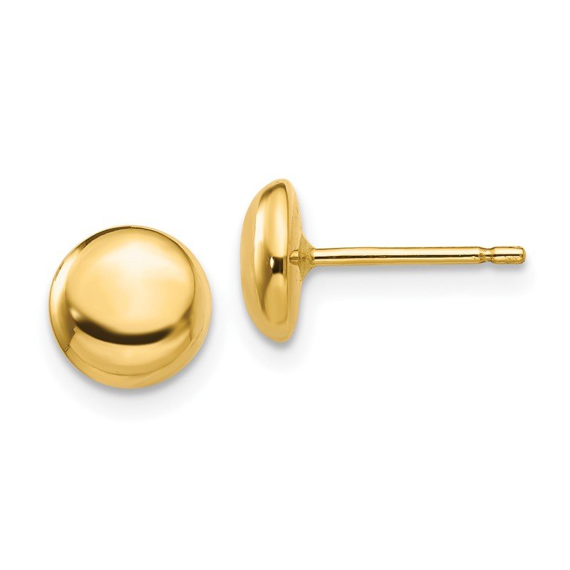 14k Polished Half Ball Post Ear