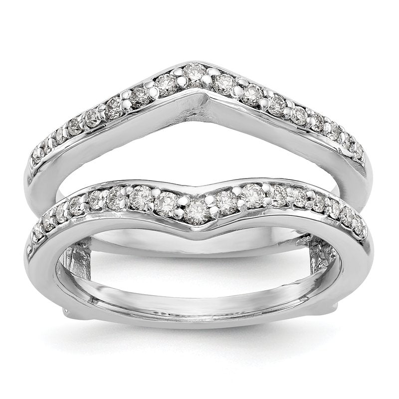 14K White Gold 1/2 carat Lab Grown Diamond VS+ F+ Complete Ring Guard