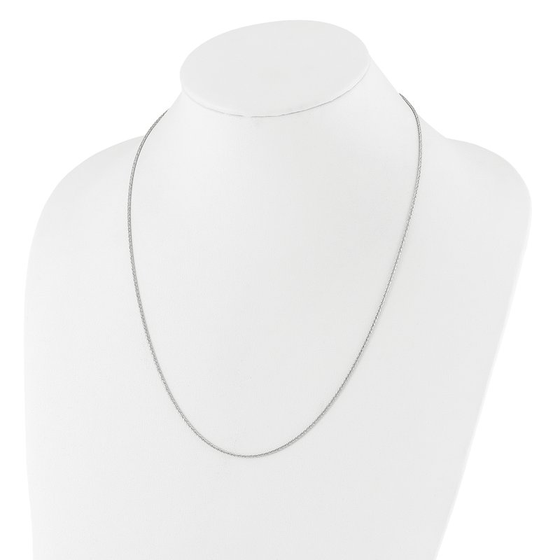 14K White Gold Adjustable 1.3mm D/C Wheat Chain