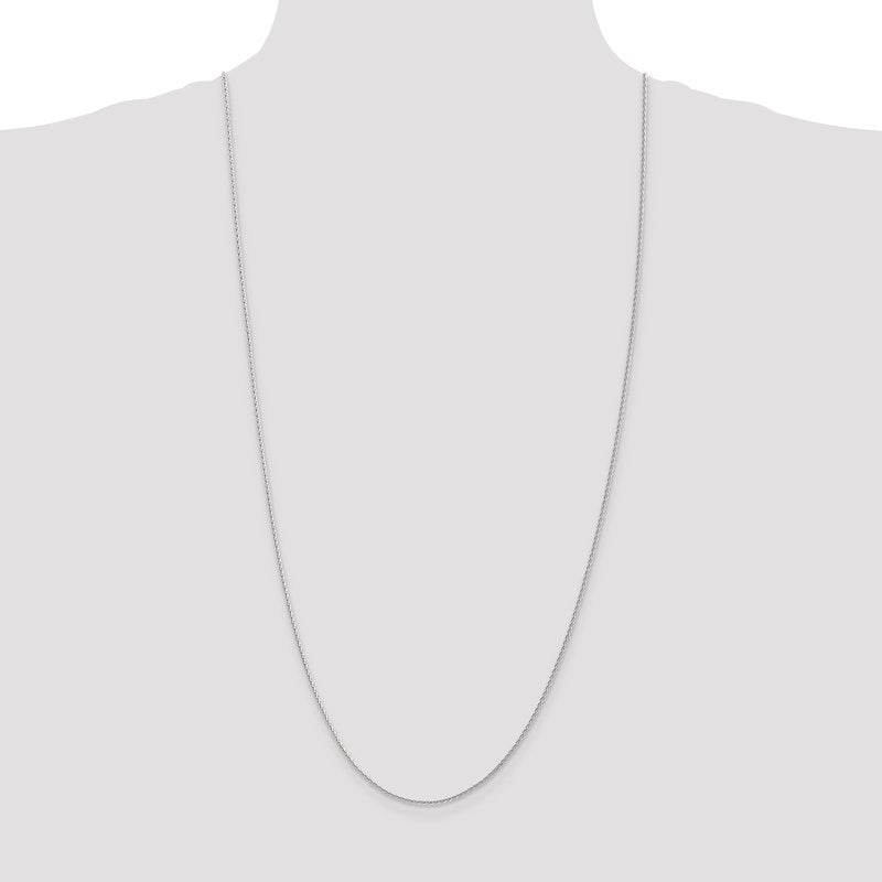 14K White Gold 10 inch 1.5mm Diamond-cut Parisian Wheat with Lobster Clasp Anklet