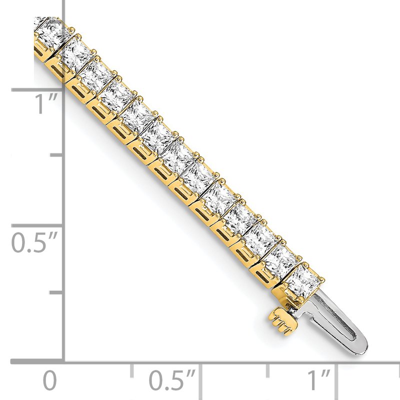 14k Complete 6.6 carat Princess VS Diamond 4-prong 7 inch Tennis Bracelet