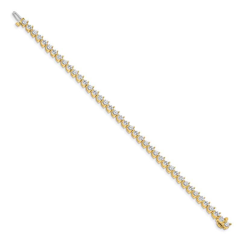 14k Complete 6.15 carat Round A Diamond 3-prong 7 inch Tennis Bracelet