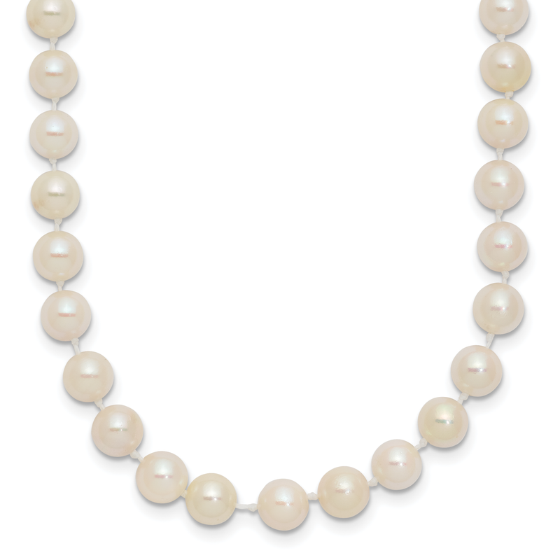 14k 5-6mm White Round Akoya Saltwater Cultured Pearl 16 inch Necklace