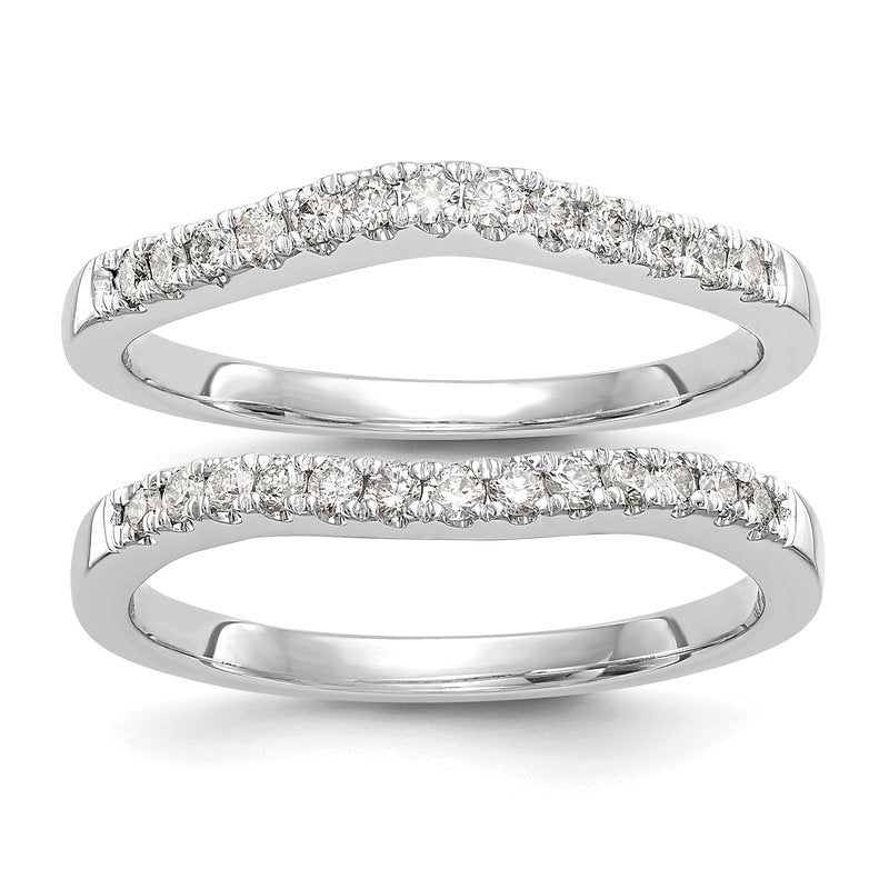 14K White Gold 1/5 carat Lab Grown Diamond VS+ F+ Set of Two Complete Wedding Bands