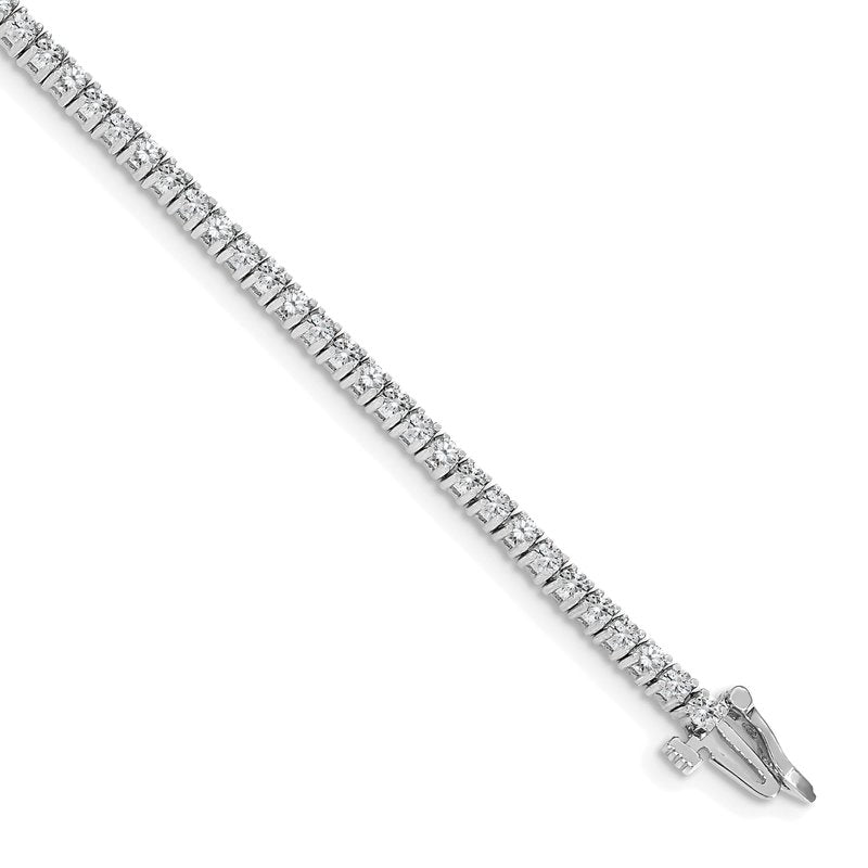 14k White Gold Complete 1.84 carat Round AAA Diamond 4-prong 7 inch Tennis Bracelet