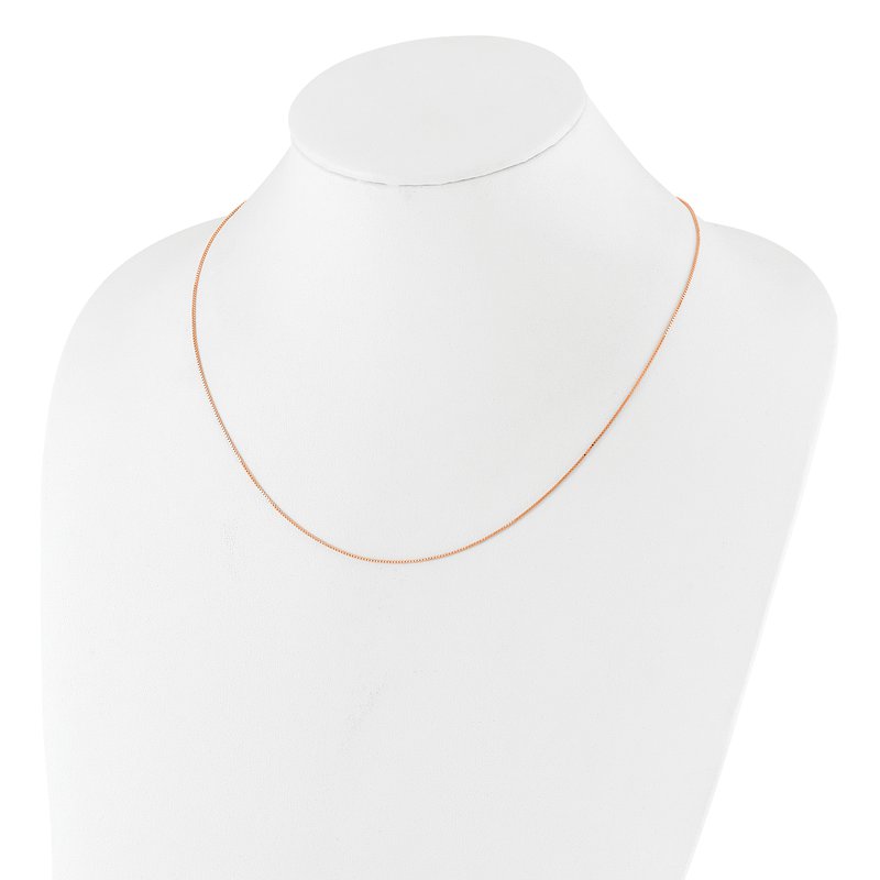 Sterling Silver Rose Gold-plated Adjustable .85mm Box Chain