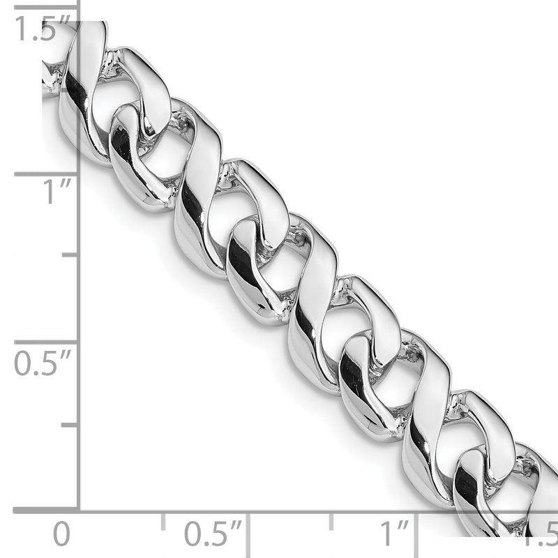 14K White Gold  20 inch 8.75mm Hand Polished Fancy Link with Fancy Lobster Clasp Chain