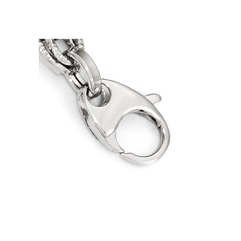 14K White Gold Polished D/C Bracelet