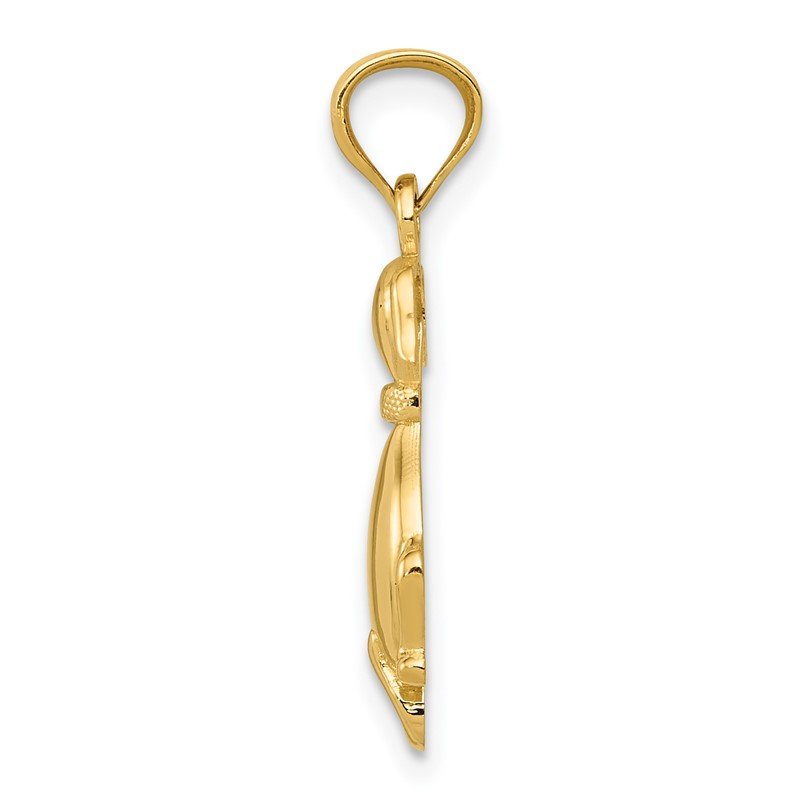 14k Polished Sitting Dog Back Pendant