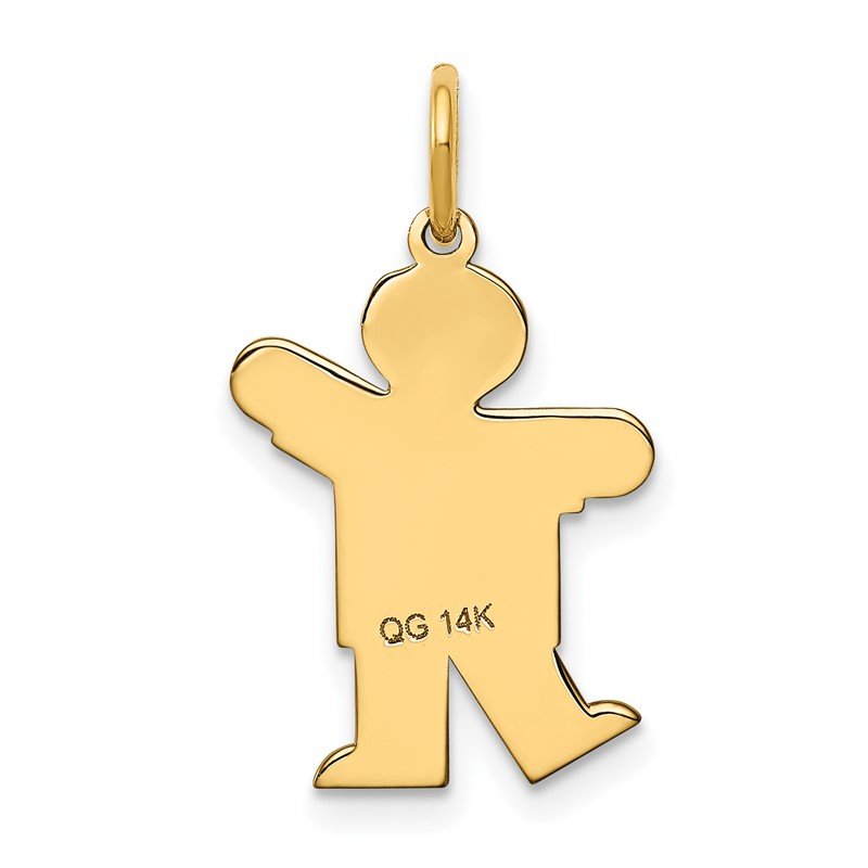 14k The Kids Small Boy with Haircut Engravable Kiss Charm