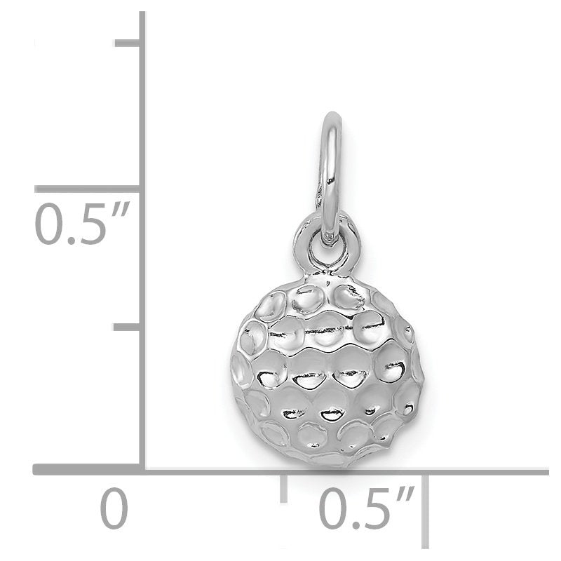 14k White Gold Domed Golf Ball Charm