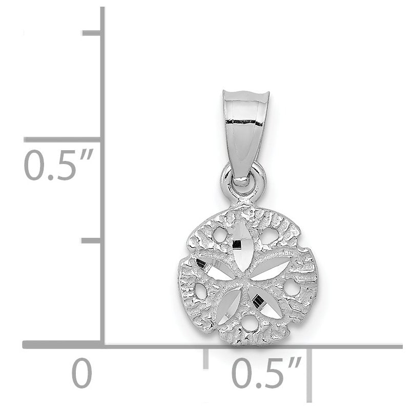 14k White Gold Sand Dollar Pendant