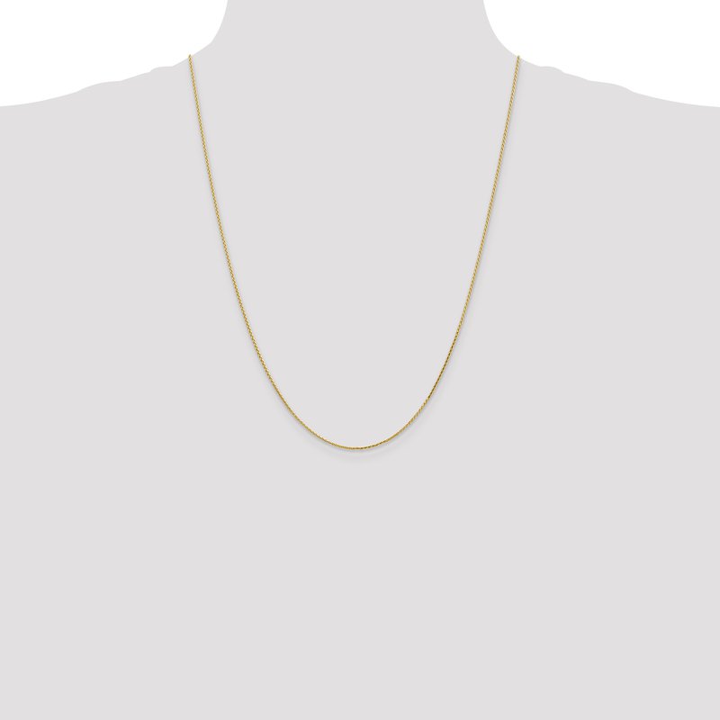 14K 10 inch 1mm Diamond-cut Parisian Wheat with Lobster Clasp Anklet