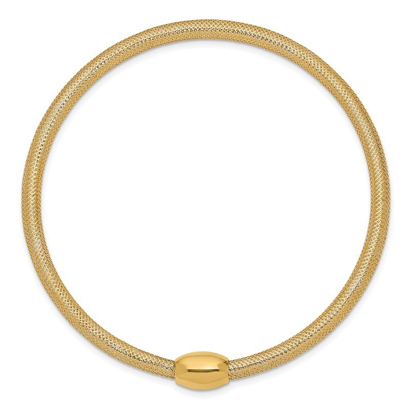 14K 3mm Woven Mesh Slip-on Stretch Bracelet