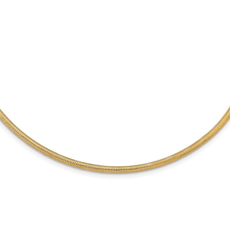 14K 3mm Woven Mesh Slip-on Stretch Bracelet